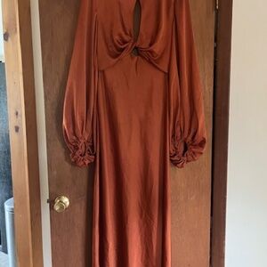 Significant Other Demi Backless Long-Sleeve Column Gown